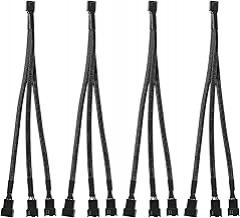 UMLIFE 4PCS 3 Way 4 Pin PWM Fan Splitter Cable, PC Fan Splitter 4 Pin PWM for Computer ATX Case 4-Pin/3-Pin Cable 12 inch