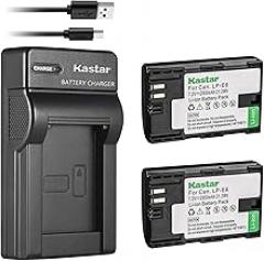 Kastar Battery (X2) Slim USB Charger for Canon LP-E6 LP-E6N, EOS 60D 60Da EOS 70D XC10 EOS 5D Mark II 5D Mark III 5D Mark IV, EOS 5DS 5DS R, EOS 6D 7D Mark II, BG-E14 BG-E13 BG-E11 BG-E9 BG-E7 BG-E6