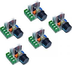 5 Pcs AC 50-220V 2000W 25A Motor Speed Controller SCR High-power Electronic Voltage Regulator Module Motor LED Dimmerswith Speed Control Knob