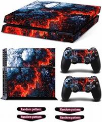 Decal Skin for Ps4, Whole Body Vinyl Sticker Cover for PlayStation 4 Console and Controller (Include 4pcs Light Bar Stickers) (PS4, Magma)