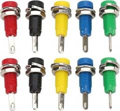 2mm Brass Panel Socket, Banana Jack Socket for Inverters Ships with Spring Leaf, 5 Colors, Sturdy and Durable for Industrial Electronic Equipment