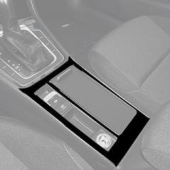 Car Center Console Water Cup Holder Cover Sticker Electronic Handbrake Control Decal Storage Box Trim Compatible with Volkswagen Golf 7 2013 2014 2015 2016 2017 Piano Black