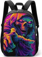 Psychedelic Grim Reaper Unisex Backpack Daypacks Large Capacity with Side Pocket Laptop Bag for Travel