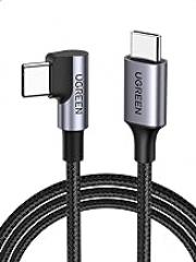 UGREEN Right Angle USB C Cable 3.3FT, 60W USB C to USB C Cable 90 Degree Type C Cable for iPhone 17/16, MacBook Pro/Air, iPad Pro 2022/Air 5/Mini 6, Galaxy S25/S24/S23, Pixel 10/9, Switch
