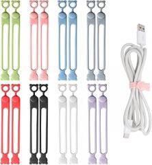 16 PCS Silicone Cable Ties Cord Organizer for Cable Management 4.33