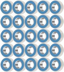 ZPSHYD 25 PCS MR115-2RS Ball Bearings 5x11x4mm, Blue Metal Rubber Sealed Bearings, Miniature Deep Groove Bearings for Motor, Skateboard, RC Car, Electronic Equipment