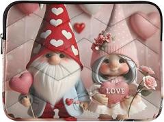 Valentine Heart Love Gnomes Laptop Sleeve Computer Bag 15.6 Inch Laptop Portable Electronic Device Cover