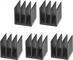 uxcell 19x19x20mm Aluminum Heatsink Electronic Radiator for MOS IC Chip Black 5 Pcs