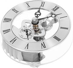 Transparent Clock Movement Replacement Silent Quartz Mechanism with Roman Numerals for Clock Repair and Custom Crafting for Watch Enthusiasts and Hobbyists