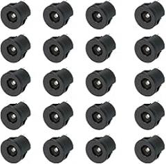 MECCANIXITY 20pcs DC5525 Power Jack, 30V 0.5A 5.5x2.5mm 3 Pin DC Power Female Panel Mounting Connector Socket with Metal Nut Washer for Electronics Devices, Black 14x14x18mm