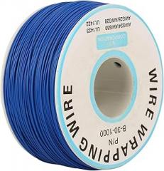 1Roll 30AWG Wire Wrapping Single Copper Wire Strand, Tin Plated Copper Cable Breadboard Jumper Wire 200m for Electronics Test (Blue)