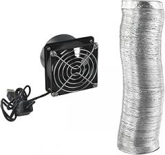 ESD Solder Fume Absorber and Exhaust Fan with 3 Duct Sizes for Electronics Workstation and DIY(Fan plus 6m pipe)