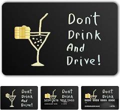 Credit Card Sticker Skin - 4 Styles Funny Debit, Credit Card Sticker, Key, Debit, Credit, Slim, Waterproof, Anti-Wrinkling Removable Vinyl Debit Skin Cover Credit Card Decals (Don't Drink and Drive)