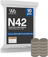 Strong Neodymium Disc Magnets, N42, Plated, 0.5 in x 0.25 in, 10.88 lbs Holding Force, for Use On Electronics, Sensors, and Crafts, Pack of 10