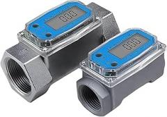 1PC 1-1.5inch Digital Turbine Flow Meter Electronic LCD Display Flowmeter PVC Pipe Liquid Water for Farm Garden Irrigation Tools(1inch)