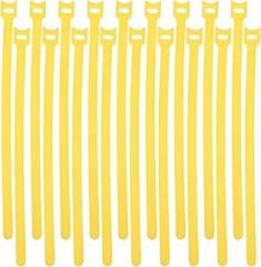 TEHAUX 100pcs Reusable Hook and Loop Cable Ties, Small Fastener Straps for Charging Cord Management and Appliance Cord Organizer, Yellow Self-adhesive Wire Wraps for Electronics