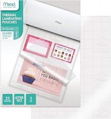 Mead 39027 Thermal Laminating Pouches, Lamination Sheets, Letter Size Pouch, 3 Mil, EZ-Align, 25 Pack (39027)