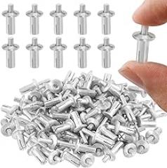 100Pcs M5 x 11mm Aluminum Core Rivets with Round Head, Half Round Head Hammer Drive Rivets, Knock Type Expansion Aluminum Rivets for Home Electronic Equipment