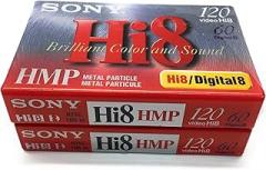 Sony Hi 8mm HMP Metal Particle Video Tape (120 Min.) Audio Cassette-Tape, 2-Pack