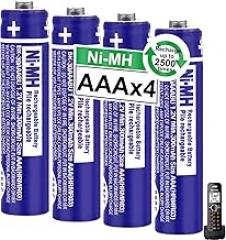 OSIM 4Pack BK-30AAABU Ni-MH AAA Rechargeable Batteries 300mah AAA Ni-MH Rechargeable Batteries 1.2V for Panasonic Cordless Phones, Remote Controls, Electronics