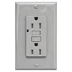 GFCI Outlet 15A Standard Decorative Tamper Resistant Duplex Receptacle with LED Indicator, Ground Fault Circuit Interrupter, Protection, UL Listed, Gray