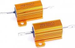 25 Watt 300 Ohm 5% Wirewound Resistor Electronic Aluminium Shell Resistor Gold (Pack of 2)