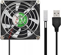 matell Weak Electronics Box Temperature-Sensitive Cooling Fan, Automatically on/Off,for Modem/Router/TV Box/Electronic Equipment Box/Other Electronics 5V USB 80mm