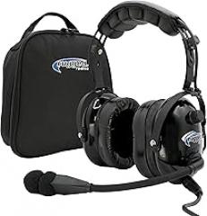 Rugged. Air RA900 Premium Stereo Aviation Pilot Headset for Flight Instructors Private Pilots Features Clear Hear Speakers Noise Canceling Microphone Gel Ear Seals and Free Headset Bag