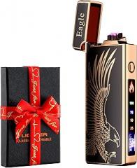 Custom Electric Lighter Personalized Kitchen for Candle Gift Windproof USB Rechargeable Dual Arc for Camping Christmas Father's Day Valentine's Day… (Custom) (Eagle)