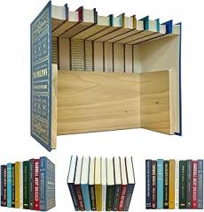CovoBox v2— Hidden Storage Secret Book Box Electronics Hider | Hide Router, Cable, Modem, Cords, Plugs, Outlets, Money, Docs, Jewelry | Made with Real Used Hardcover Books [Tops ON]