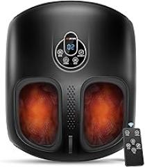 Shiatsu Foot Massager Machine with Heat : Deep Kneading Foot Massager with Vibration & Compression for Plantar Fasciitis & Neuropathy - for Women & Men,Relax for Home Office Use (Black)