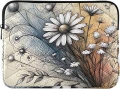 Laptop Sleeves 13, 13.3, 14 Inch White Flowers020 Carrying Case Laptop Cover Portable Electronic Device Cover