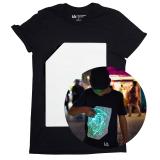 Illuminated Apparel Original Interactive Glow in The Dark T-Shirt - Fun for Birthday Parties & Festivals Large Black/Green Glow