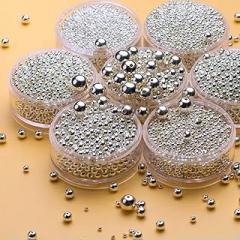 Lucky Smooth Round Loose Beads - 10pcs 7mm Big Hole DIY Jewelry Making Supplies Men, Women, Couples(50pcs,3mm-Small Hole)