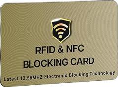 SaiTech IT RFID Blocking Card One Card Protects Entire Wallet Purse For Men & Women, NFC Contactless Bank Debit Credit Card Protector ID ATM Guard Card – Golden