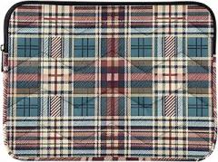 Laptop Sleeves Plaid Tartan Blue Shockproof Protective Notebook Case Portable Electronic Device Cover, 15-15.6 Inch