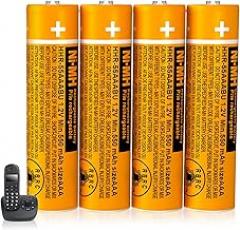 NI-MH AAA Rechargeable Batteries for Panasonic Cordless Phones,1.2V 550mah HHR-55AAABU 4-Pack Rechargeable AAA Battery for Phone,Remote Controls,Electronics