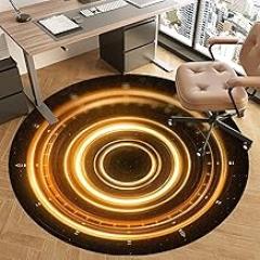 Drum Rug Round Protective Mat, Gaming Chair Mat, Non-Slip Mat Under Office Chair, Office Chair Mat for Carpet and Hardwood Floors-M||110CM