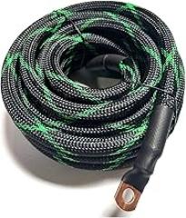 10ft BLACK/GREEN Braided Sleeve OFC Wire Strands Copper Marine Cable AWG 4 Gauge