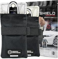 Mission Darkness Faraday Bag for Keyfobs (2-Pack) // RF Shielding Protective Case for Smart Always On Keys Fobs Transmitters Small Electronics Vehicle Security Anti-Hacking Block Signal Relay