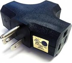 AVB Cable LA-24 Heavy Duty 3 Way Grounded Outlet (Black) | Zack Electronics