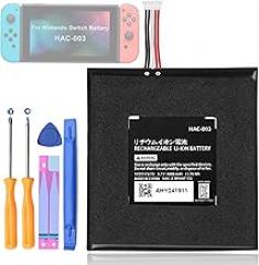 for Nintendo Switch Battery Replacement Kit - HAC-003 for Nintendo Switch OLED Game Console 2017 HAC-001 Lithium Battery with Repair Tools 4800mAh