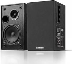 Powered Bookshelf Speakers 35W RMS,Record Player Speakers with 4'' Woofer and 1'' Tweeters with Wall Mounted for TV and PC,Turntable Speaker with RCA Input,Black