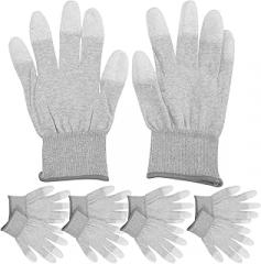 Anti-Static Gloves PU Coated Fingertip Non-Slip Protective Gloves for Industry Workers Electronics Assembly 5 Pairs Large Size