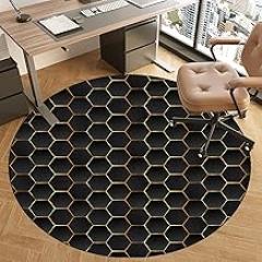 Drum Rug Office Chair pad, Round, Floor Protection mat Gaming, Computer Chair Carpets, Scratch-Resistant Floor mat Chair pad, Floor Protection mat for Laminate, parquet and Hard Floors-N||80CM