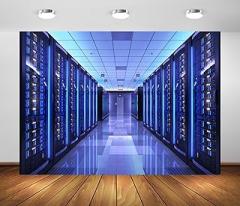 BELECO 8x6ft Fabric Punk Backdrop Electronic Server Room Future Technology Background Sci-fi Party Decorations Photo Booth Studio Props