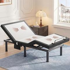 Tami Tami T600 Adjustable Bed Base with Massage & Remote, Syncable Adjustable Bed Frame Twin XL with Head & Foot Incline, Zero Gravity, Nightlight, Quiet Motor, and USB, Side Pocket, Easy Assembly