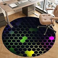 Drum Rug Office Chair Mat for Hard Floor, Round Chair Mat, Non-Slip Gaming Chair Mat, Desk Under Chair Mat for Office Chair Office and Bedroom-L||90CM