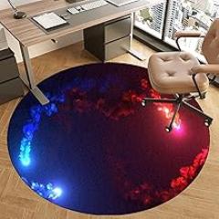 Drum Rug Office Chair Mat, Round Floor Protection Mat for Hard Floors, Multi-Purpose Non-Slip Gaming Chair Mat, Office Chair Mat for Wooden Floor-H||80CM