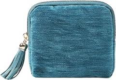Portable Jewelry age Bag, 13x11.5x3cm, Velvet Organizer Pouch in Blue, Yellow for Travel, Accessories, Jewelry, Electronics, Cosmetics, Home, Office, School, Daily Use